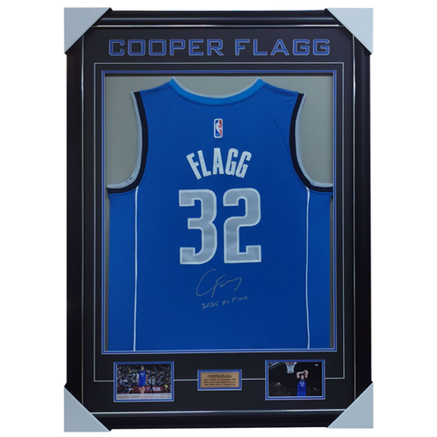 Cooper Flagg Dallas Mavericks Signed Jersey Framed with Photos - 7249