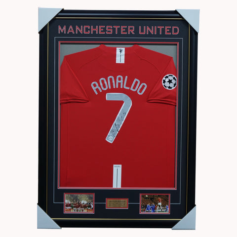 Cristiano Ronaldo Manchester United Signed 2008 Champions League Jersey Framed - 5329