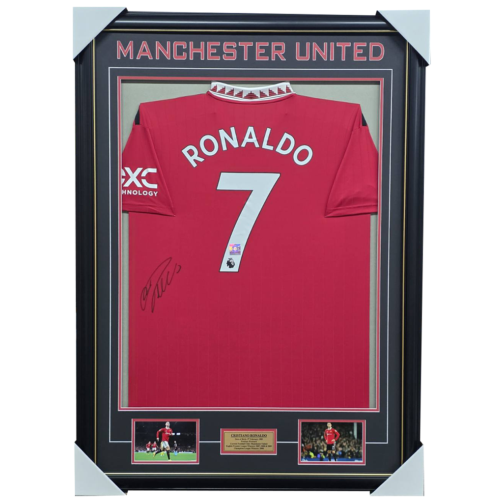 Cristiano Ronaldo Signed Manchester United Official Signed Jersey Framed + COA - 7625