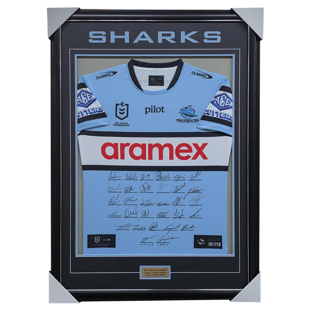 Cronulla Sharks Football Club 2025 NRL Official Team Signed Guernsey - 7104