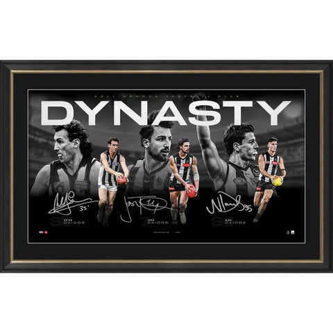 Daicos Dynasty Collingwood F.C. Triple Signed Official AFL Lithograph Framed - 5468
