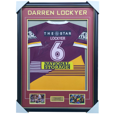 Darren Lockyer Brisbane Broncos Signed Jersey Framed - 3915