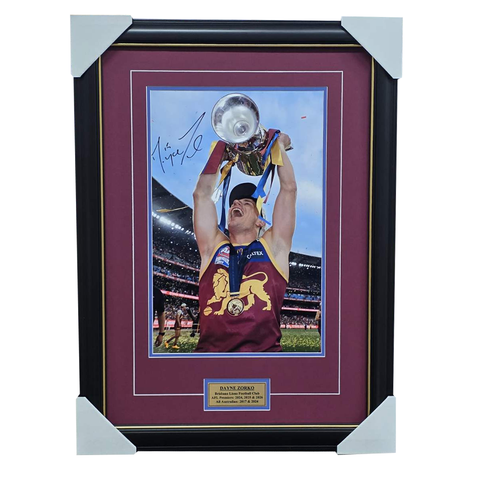 Dayne Zorko Signed Brisbane Lions Premiers Frame - 7678