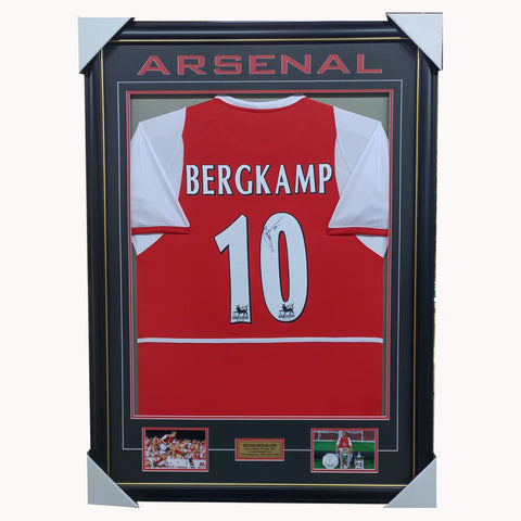 Dennis Bergkamp Signed Arsenal Jersey Framed 100% Authentic - 7086
