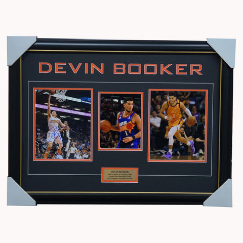 Devin Booker Phoenix Suns Signed Photo Collage Framed - 5662