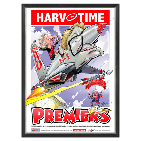 Essendon Bombers 2000 Premiership Harv Time Print Framed - 5874
