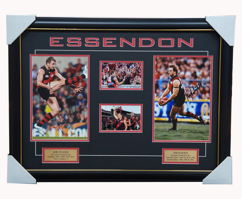 Jobe Watson & Tim Watson Essendon Signed Photo Collage Framed - 3882