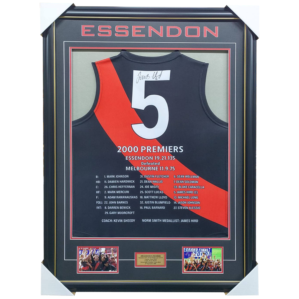 Essendon 2000 Premiers Signed Jumper Framed James Hird - 5942