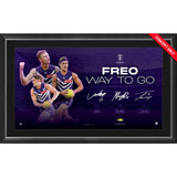 Fremantle Triple Signed Official AFL Lithograph Framed Treacy Jackson Reid - 7562