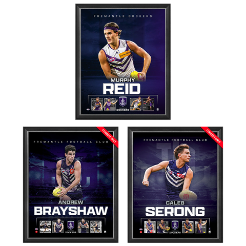 Fremantle Package Official Licensed AFL Prints Framed Serong, Brayshaw, Reid - 7512