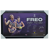 Fremantle Triple Signed Official AFL Lithograph Framed Treacy Jackson Reid - 7562