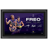 Fremantle Triple Signed Official AFL Lithograph Framed Treacy Jackson Reid - 7562