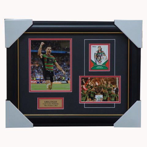 Greg Inglis South Sydney Rabbitohs Photo Collage Framed + Signed Card - 5609