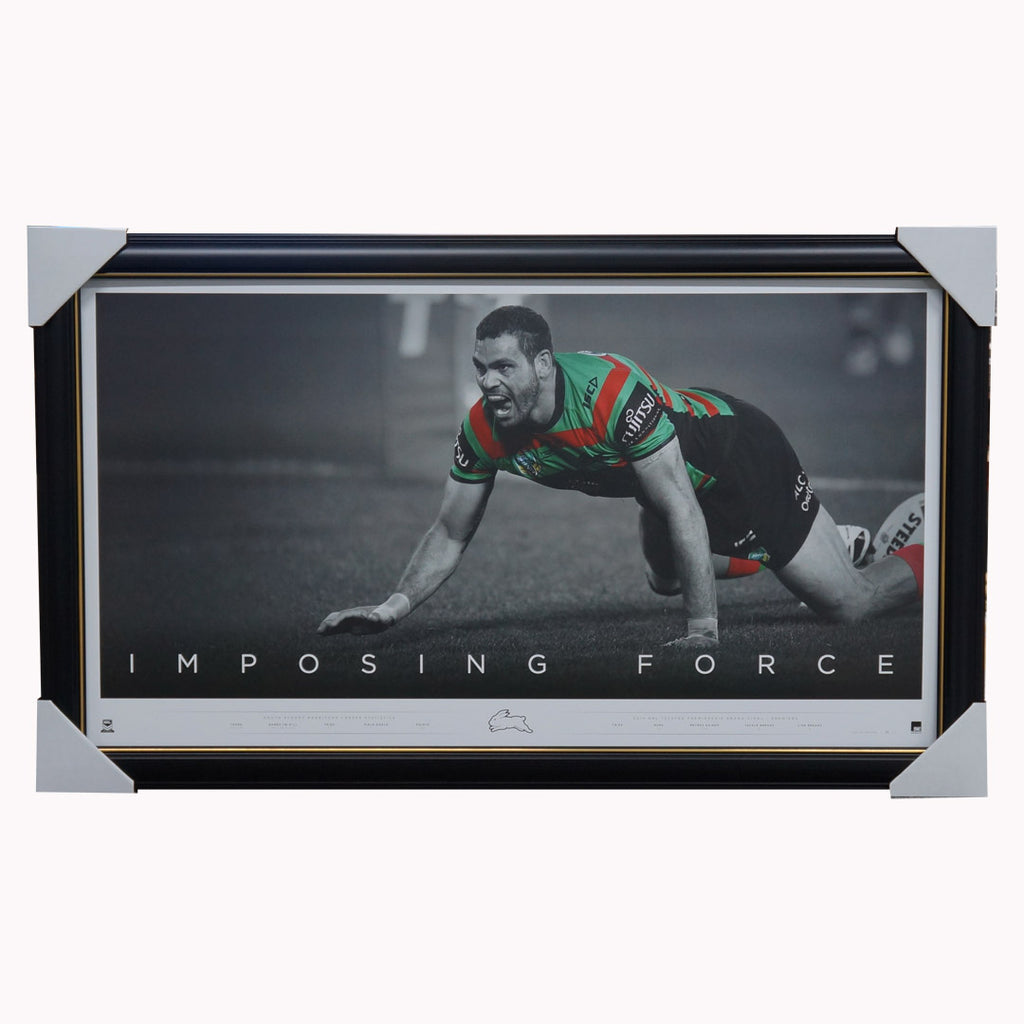 Greg Inglis South Sydney Rabbitohs Imposing Force Retirement Official Print Framed - 3667