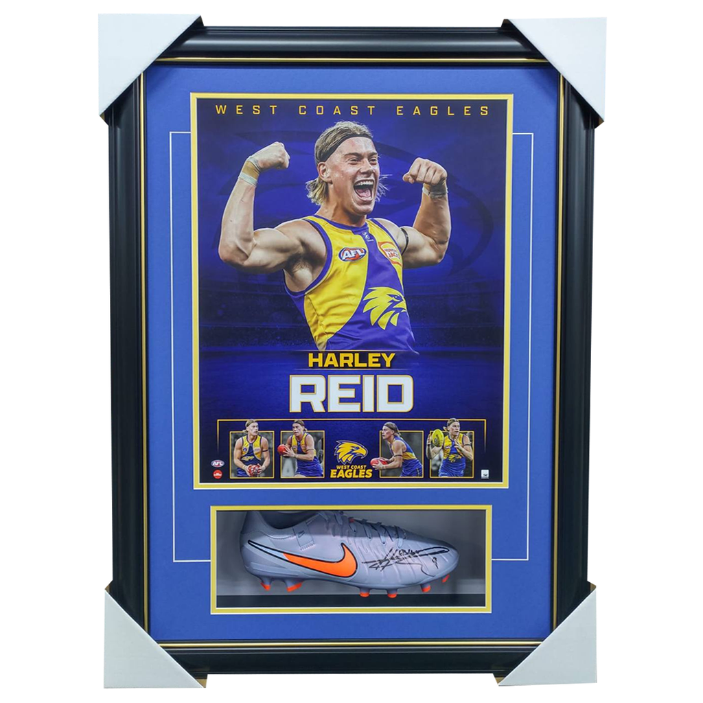 Harley Reid West Coast Eagles Official Licensed AFL Print Framed + Signed Boot - 6003