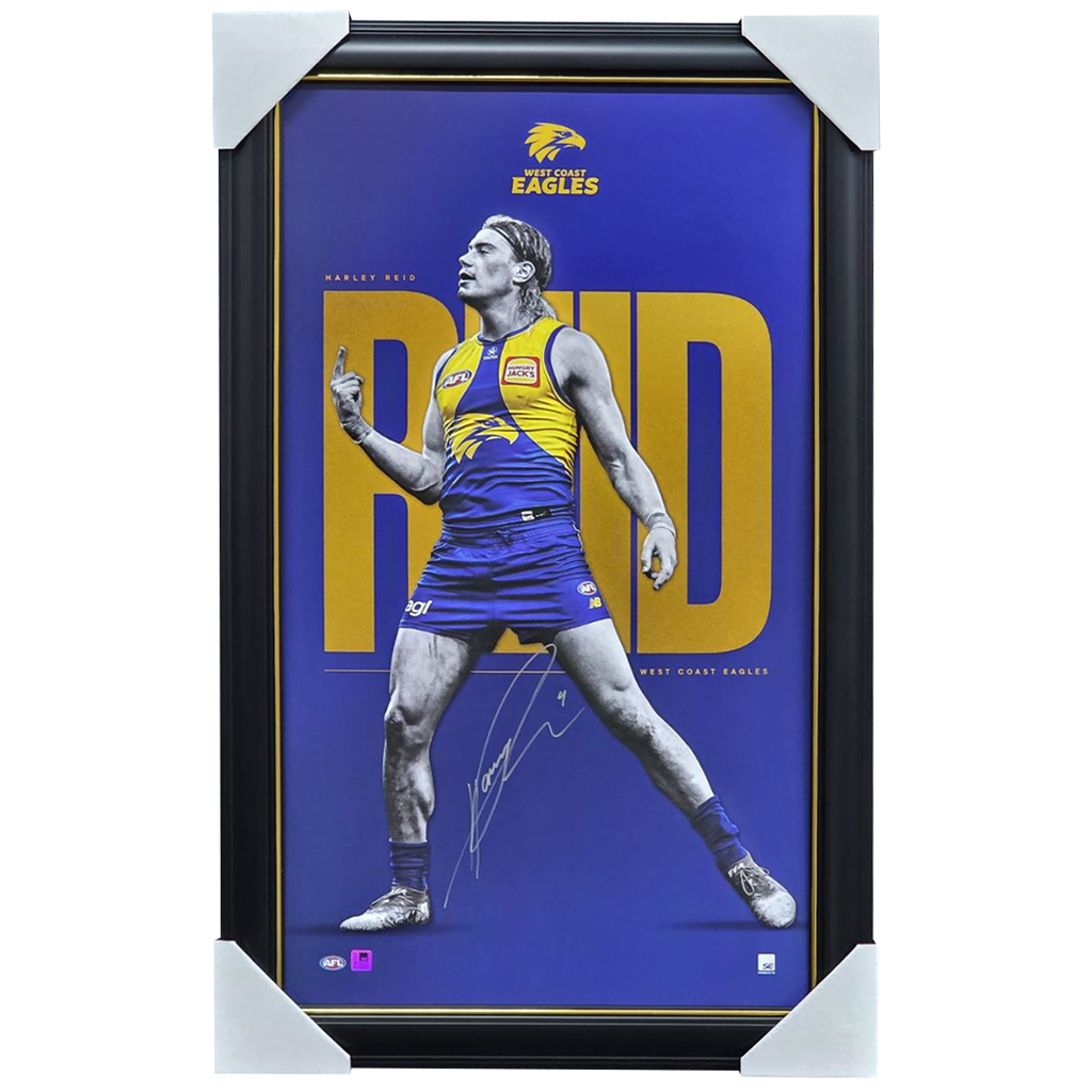 Harley Reid West Coast Eagles Signed Official AFL Vertiramic Print Framed - 7404