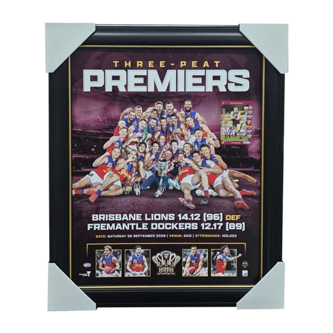 Harris Andrews 2026 AFL Premiers Three-Peat Official Sportsprint Framed + Signed Card - 7696