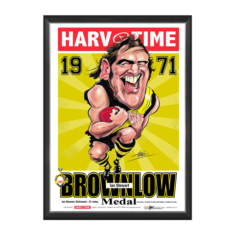 Ian Stewart, 1971 Brownlow Medallist, Harv Time Print Framed - 5640