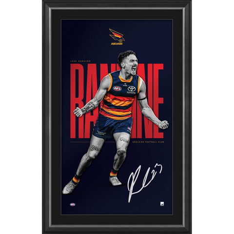 Izak Rankine Adelaide Crows Signed Official AFL Vertiramic Print Framed - 7405