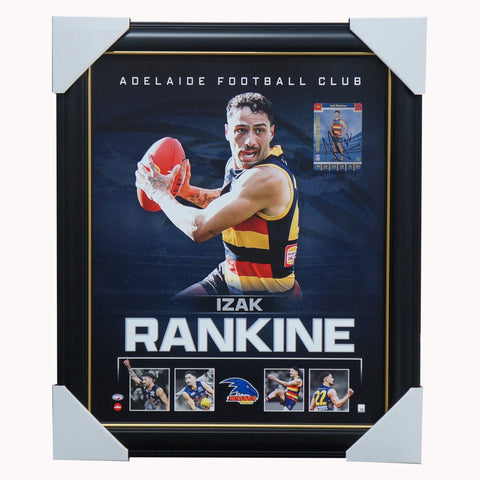 Izak Rankine Adelaide Crows 2023 Official AFL Sportsprint Framed + Signed Card - 5527
