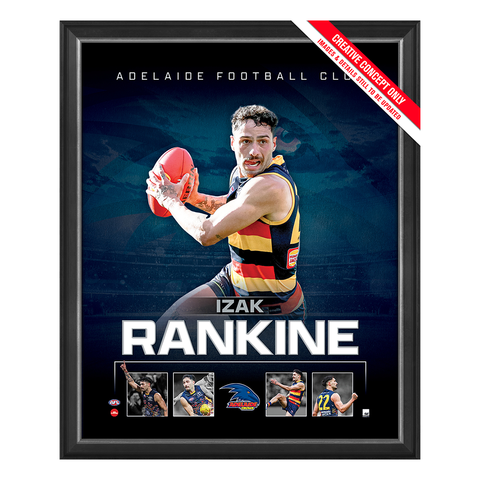 Izak Rankine Adelaide Crows 2023 Official AFL Sportsprint Framed - 5484