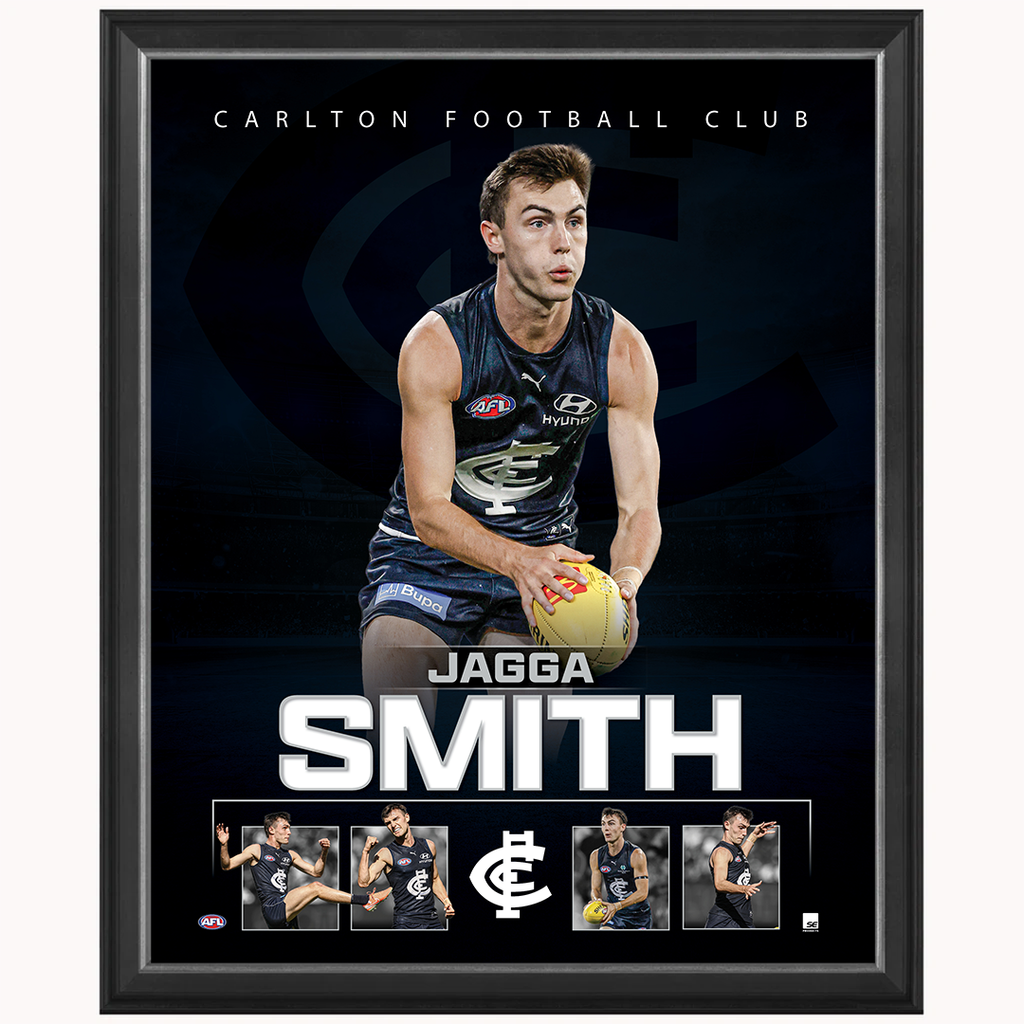 Jagga Smith Carlton Official AFL Player Print Framed - 7498