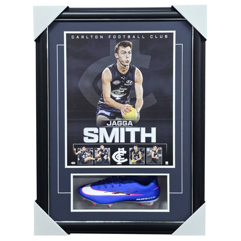 Jagga Smith Signed Carlton Nike Boot Framed - 7601
