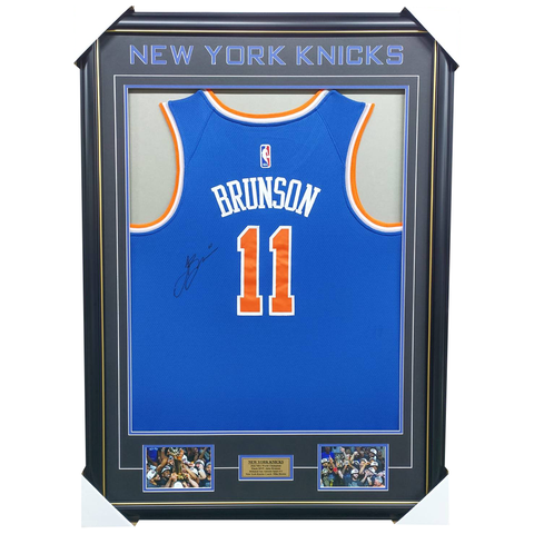 Jalen Brunson Signed New York Knicks 2026 NBA Champions Jersey Framed - 7569