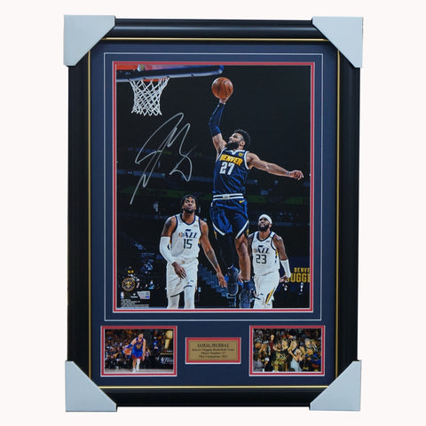 Jamal Murry Signed Denver Nuggets NBA Photo Collage Framed 2023 NBA Champions - 5654