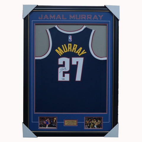 Jamal Murry Signed Denver Nuggets NBA Jersey Framed 2023 NBA Champions - 5509