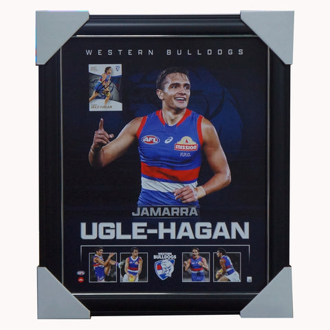Jamarra Ugle-Hagan Western Bulldogs F.C. Official AFL Sportsprint Framed + Signed Card - 5544