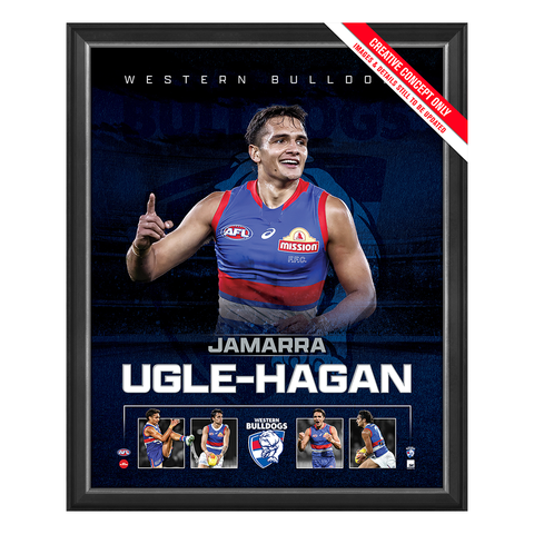 Jamarra Ugle-Hagan Western Bulldogs 2023 Official AFL Sportsprint Framed - 5486