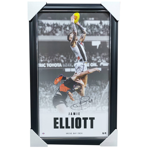 Jamie Elliott Signed Collingwood Anzac Day Print Framed - 7575