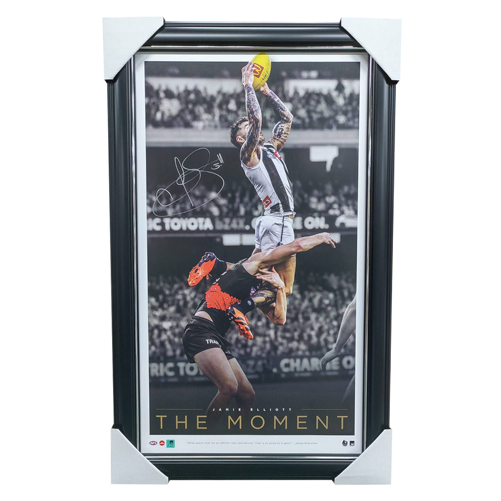 Jamie Elliott Signed Collingwood "The Moment" Official AFL Icon Series Print Framed - 5876