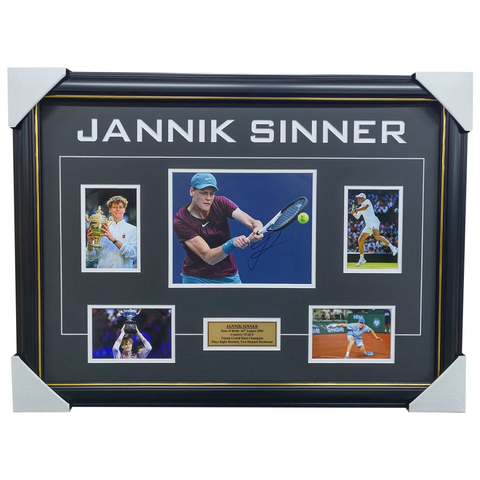 Jannick Sinner Signed Photo Collage Grand Slam Champion Frame - 7588