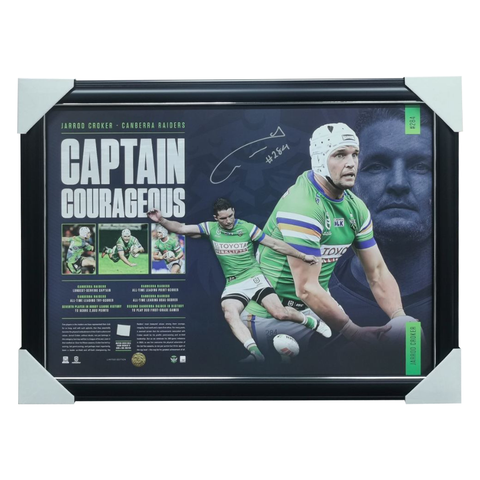 Jarrod Croker Signed Canberra Raiders Captain Courageous Official NRL Print Framed - 7236