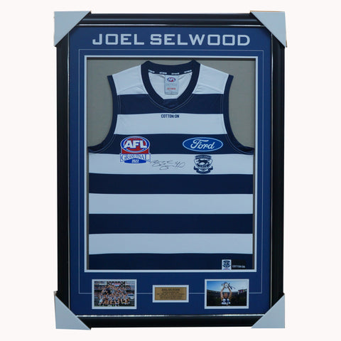 Joel Selwood Signed Geelong 2022 Official AFL Premiers Jumper Framed - 5371