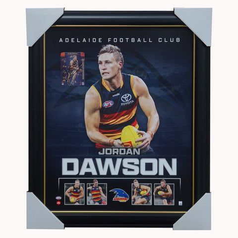 Jordan Dawson Adelaide Crows 2023 Official AFL Sportsprint Framed + Signed Card - 5529