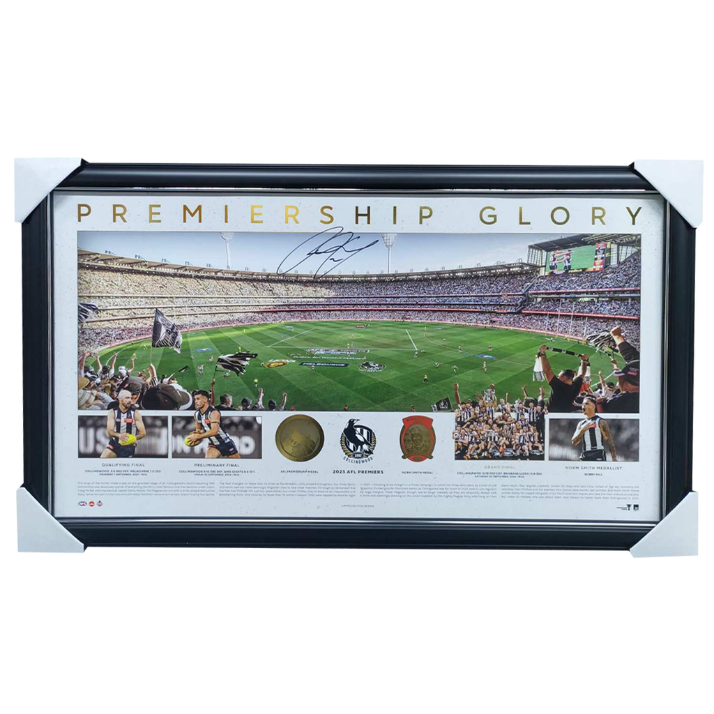 Jordan DeGoey Signed Collingwood 2023 Premiers Print Framed - 7579