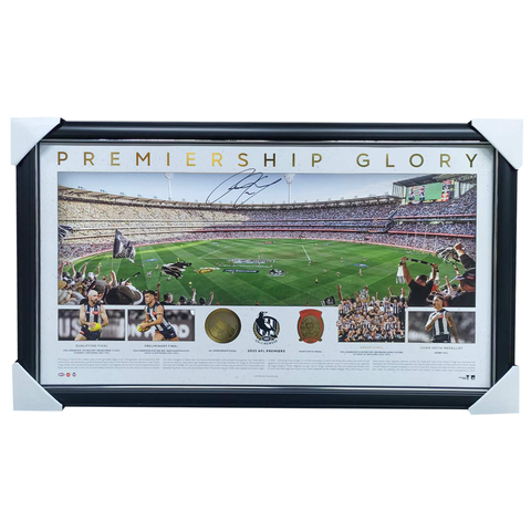 Jordan DeGoey Signed Collingwood 2023 Premiers Print Framed - 7579