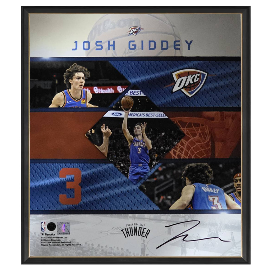 Josh Giddey Signed Oklahoma City Thunders Official NBA Framed - 7550