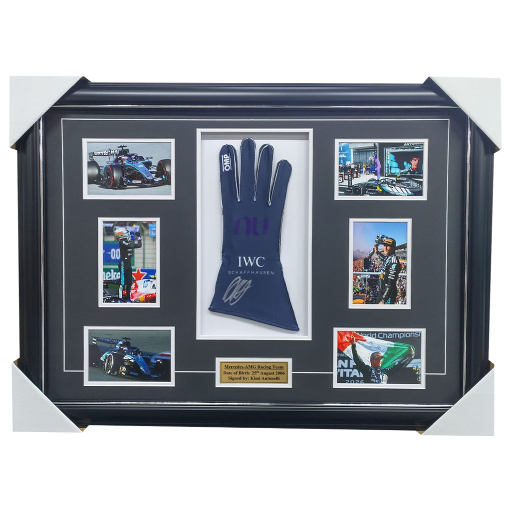Kimi Antonelli Mercedes-AMG Racing Team Signed Glove Collage Framed - 7607