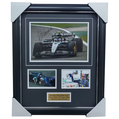Kimi Antonelli Signed Mercedes Formula 1 Photo Collage Framed - 7589