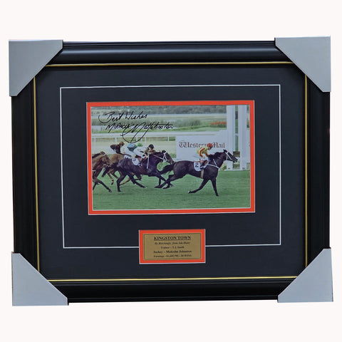 Kingston Town Signed Photo Malcolm Johnston Framed 3 x Cox Plate Champion - 7367