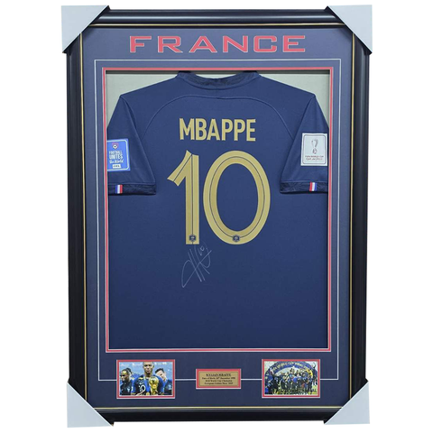 Kylian Mbappe Signed France World Cup Jersey Framed - 7561