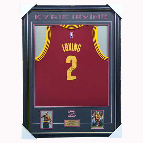 Kyrie Irving Signed Cleveland Cavaliers Panini Authentic Red Jersey Framed - 7431  LAST ONE