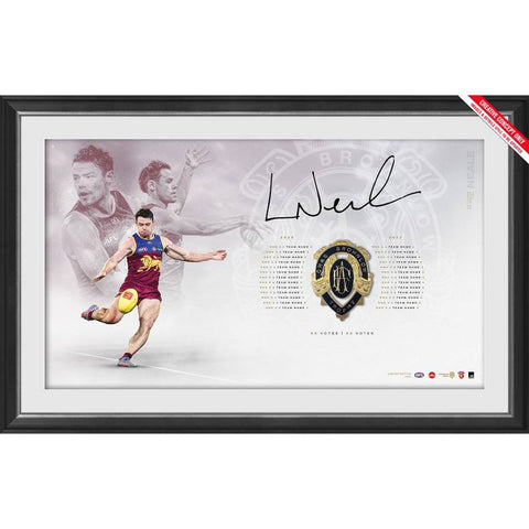 Lachie Neale Brisbane Lions 2023 Official AFL Brownlow Medal Lithograph Framed  - 5606