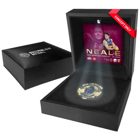 Lachie Neale 2023 Official AFL Brisbane Lions Led Boxed Brownlow Medal Display - 5608
