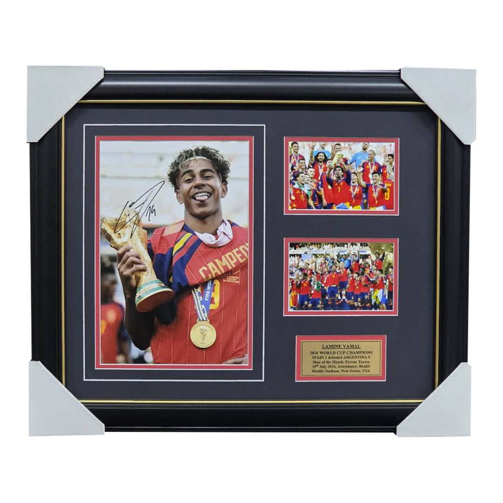 Lamine Yamal Signed Spain 2026 World Cup Champions Collage Framed - 7653