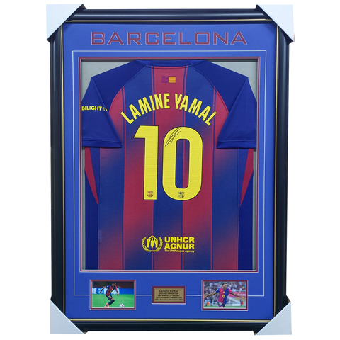 Lamine Yamal signed Barcelona Jersey Framed + COA - 7012